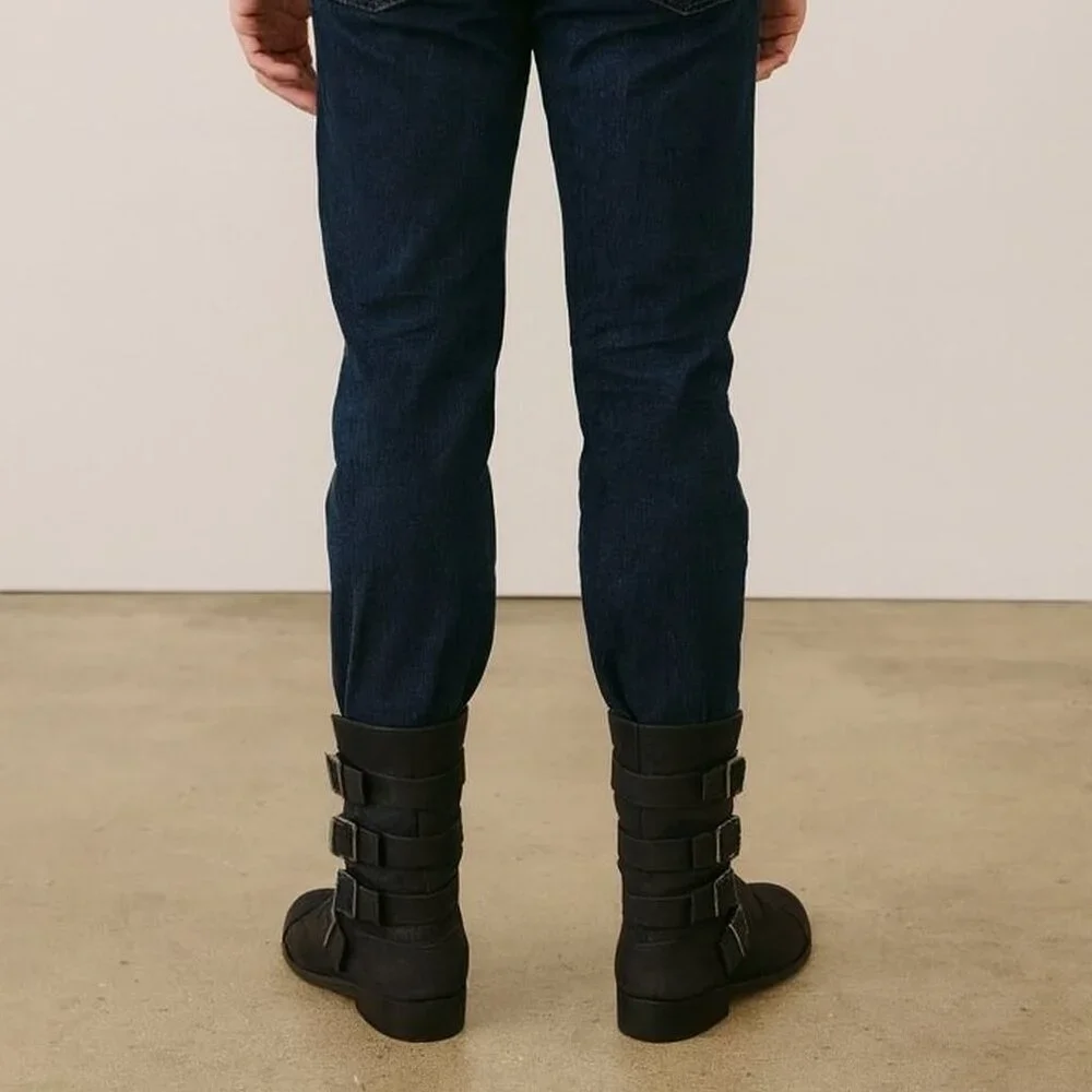 Men's Giuseppe Zanotti Nubuck Mid-Calf Moto Boots Size 41